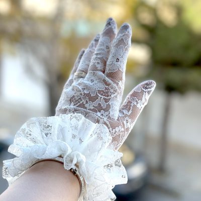 دستکش دانتل سفید