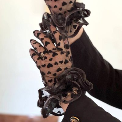 دستکش قلبی چین دار