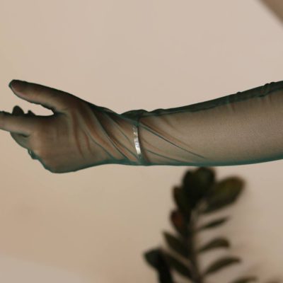 دستکش ساق بلند ساده سبز