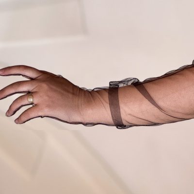 دستکش ساق بلند ساده مشکی